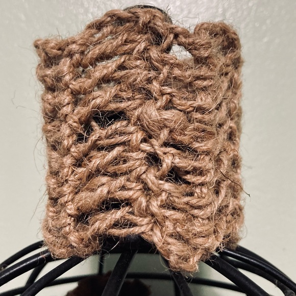 Boho Bohemian Chic Gypsy Wide Jute Natural Bracelet Button Closure- 8" x 2" - Picture 6 of 11